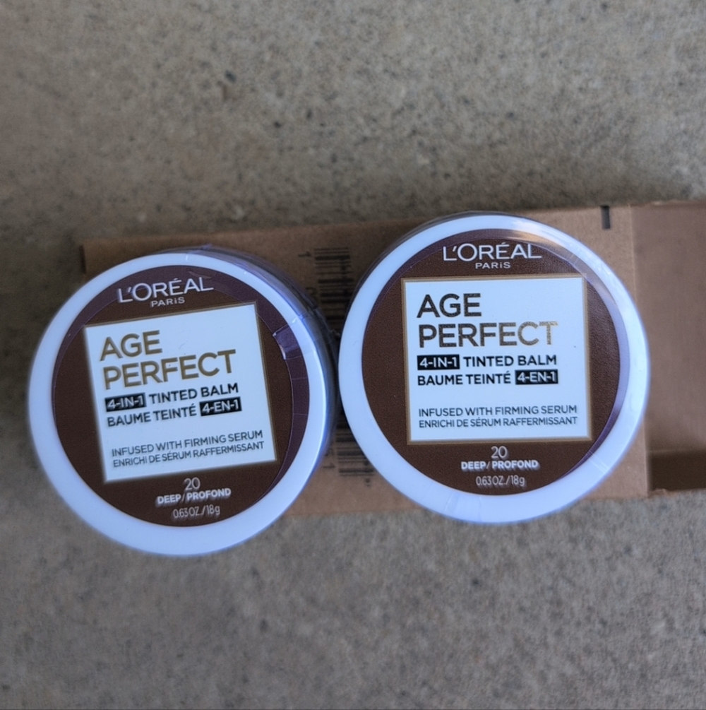 L'Oreal Age Perfect 4 In 1 Tinted Balm in 20 Profound Deep Brown 2pk